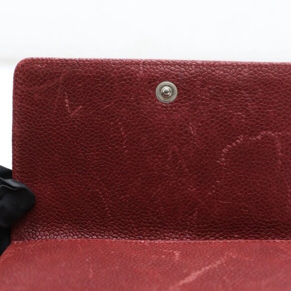 Chanel Red Caviar Leather Billfold Vintage 2005 Wallet - Picture 15 of 16